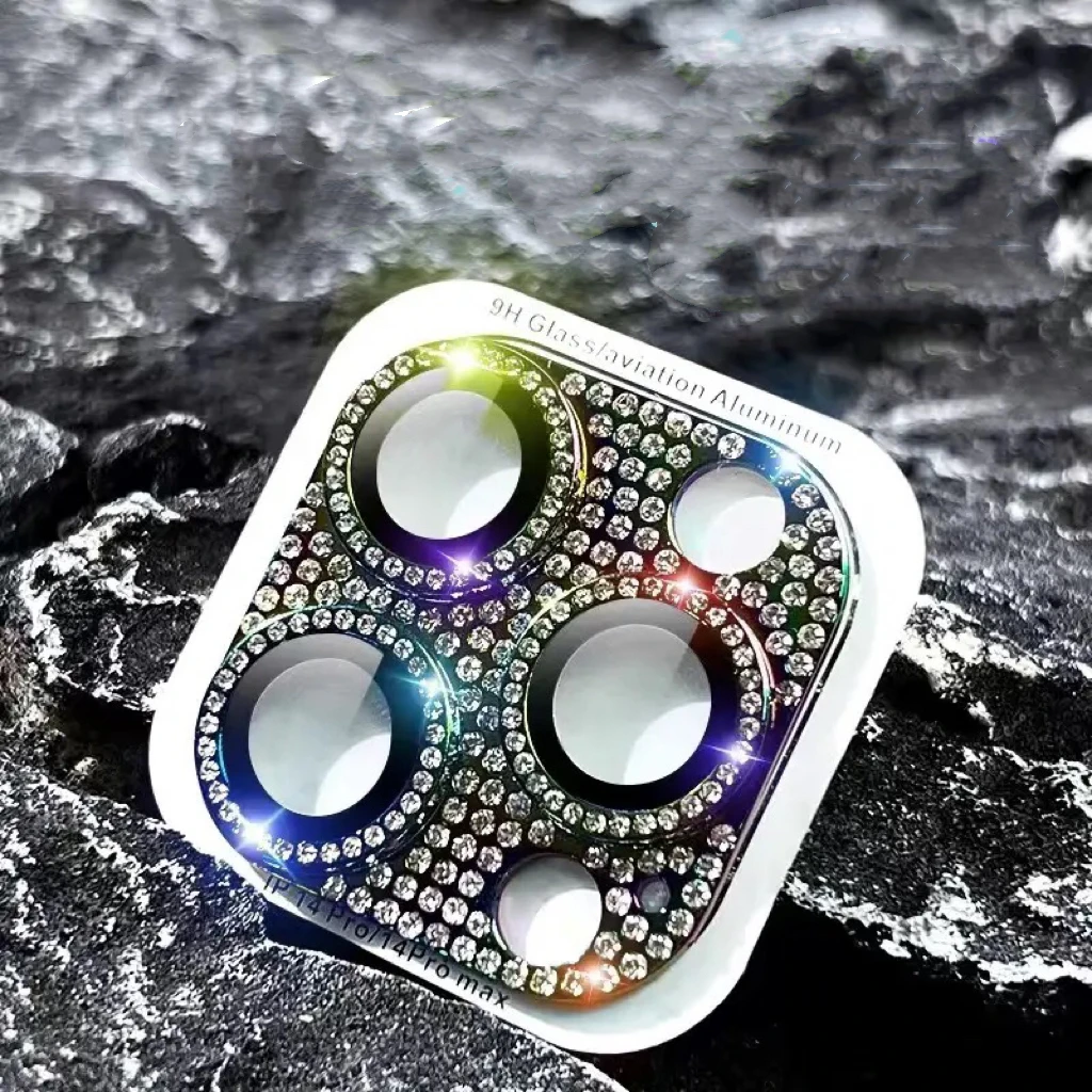 واقي كاميرا ماسي فاخر لهاتف آيفون 16 14 15 13 11 برو ماكس عدسة معدنية زجاجية على آيفون 12 13 ميني 14 15 بلس