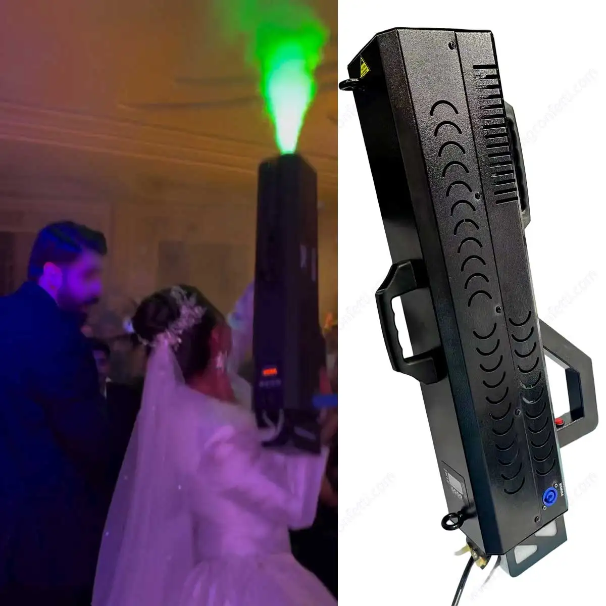 الضباب بندقية آلة رذاذ المحمولة الزفاف مدفع السائل المرحلة الحفل الحدث عرض حفلة يده ضباب مبيد اللون الدخان العمود الإيجار