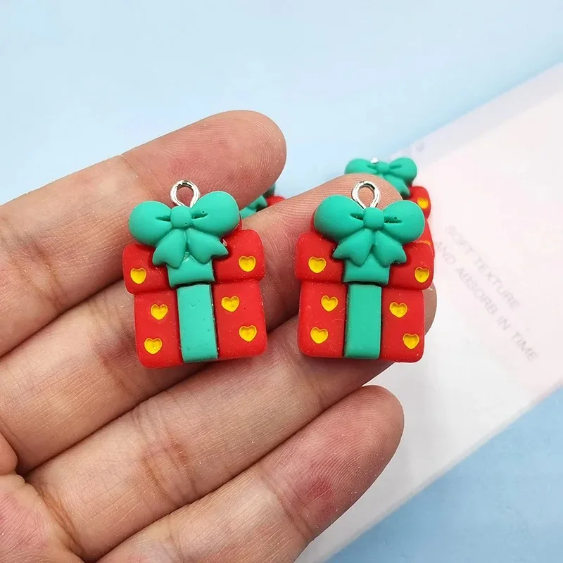 10 قطعة عيد الميلاد Bowknot العصرية هدية صندوق الراتنج السحر ل القرط سوار المفاتيح قلادة ملحق جراب هاتف صنع المجوهرات