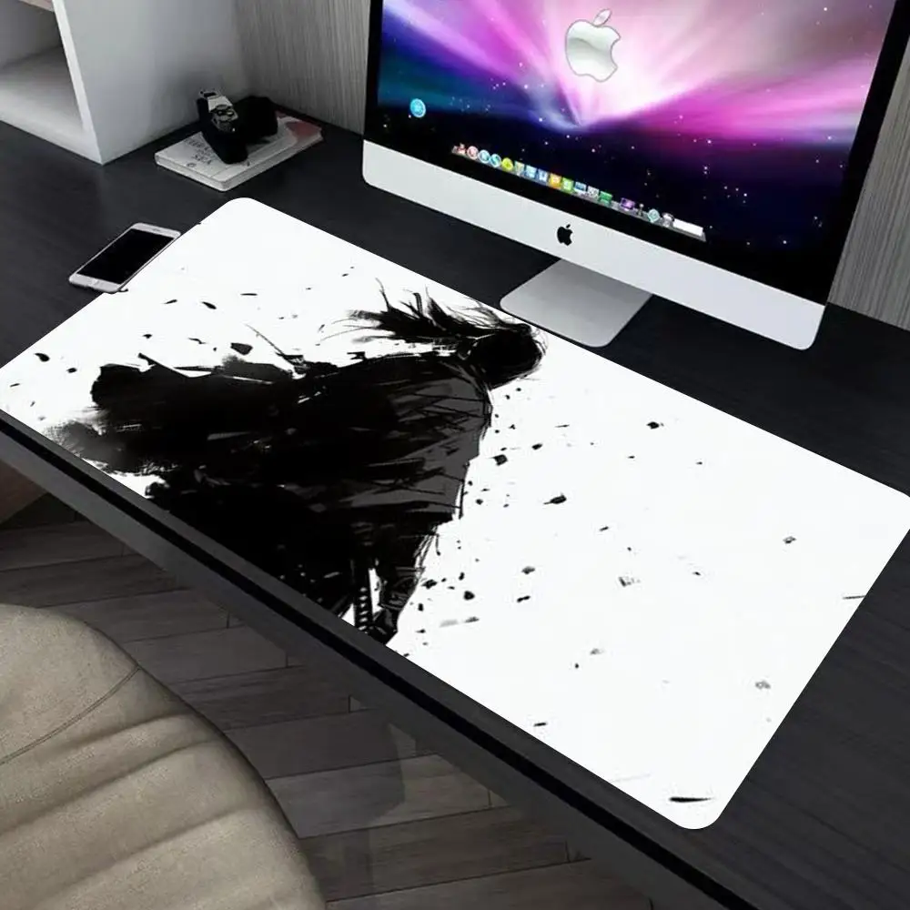 Game Mouse Pad Japanese Samurai Devil Mousepad Black Gamer Desk Mats Esports Mouse Pad Carpet Gaming Accessories Table HYBXXC