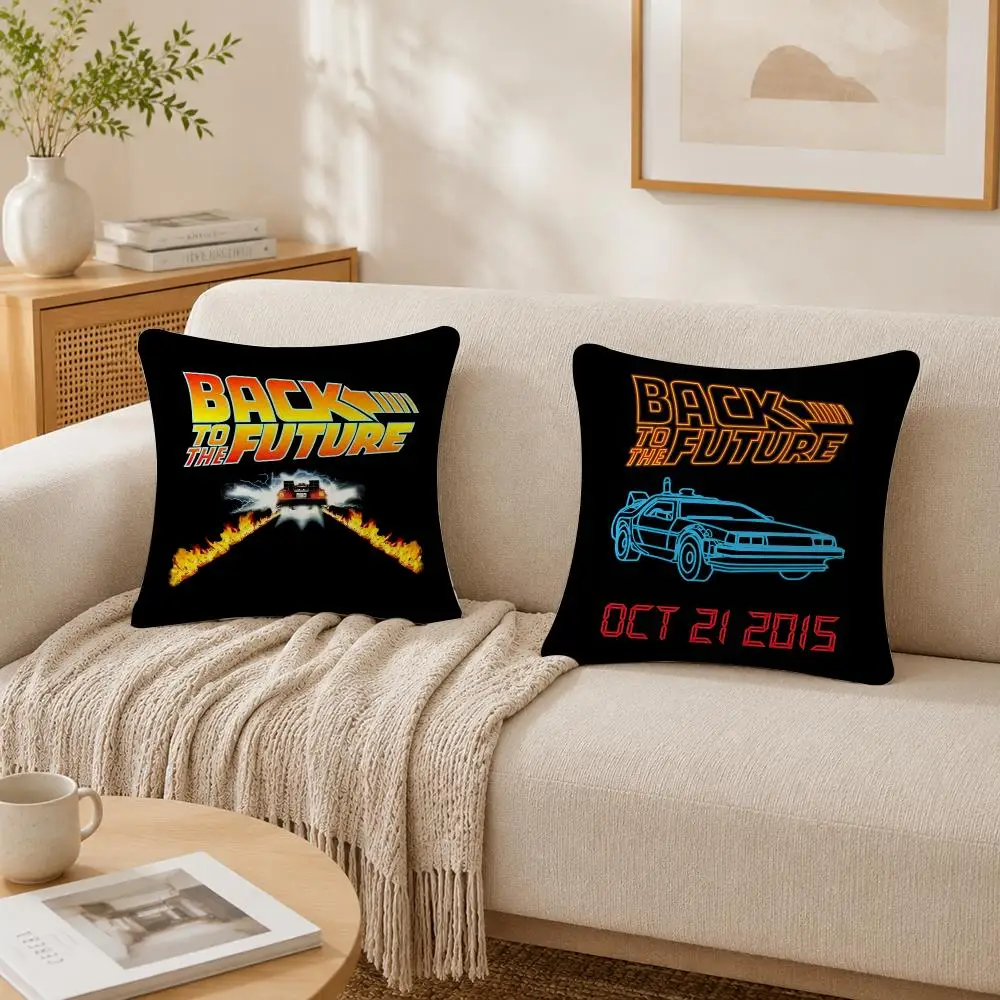 Cool B-Back To The F-Future Cushion Cover Plush Decorative Pillow Case With Hidden Zipper Fashion Room Decor For Home