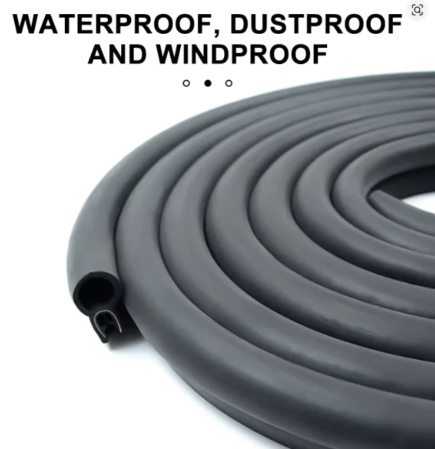 2m Car Door Rubber Seal Strip Universal Soundproof Sealing Strips with Side U-Shaped Bulb for Car Door Boat Home Sealants