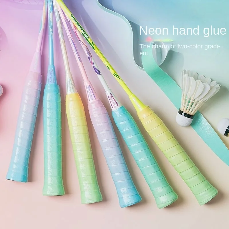 

2025 New Double Gradient Color Hand Glue Badminton Racquet Tennis Racquet Sweat-absorbent Band Anti-Slip Fishing Rod Handle