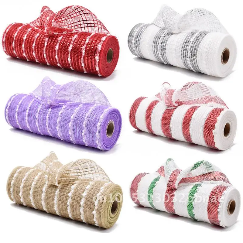 

Christmas Wreath Handmade Material Hemp Rope Mesh Roll Valentine's Day Hair Ball Decorative Mesh