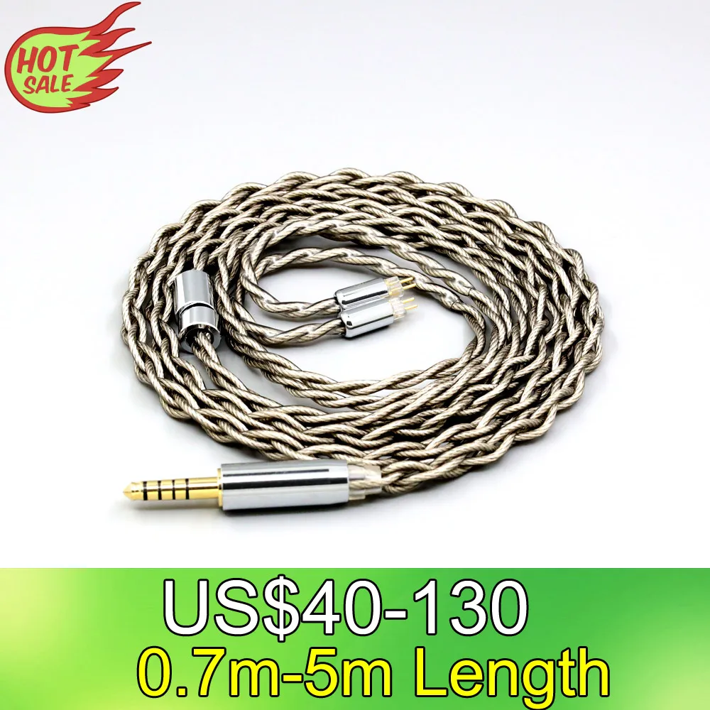 

99% Pure Silver + Graphene Silver Plated Shield Earphone Cable For 0.78mm BA W4r UM3X UM3RC JH13 High Step LN007947