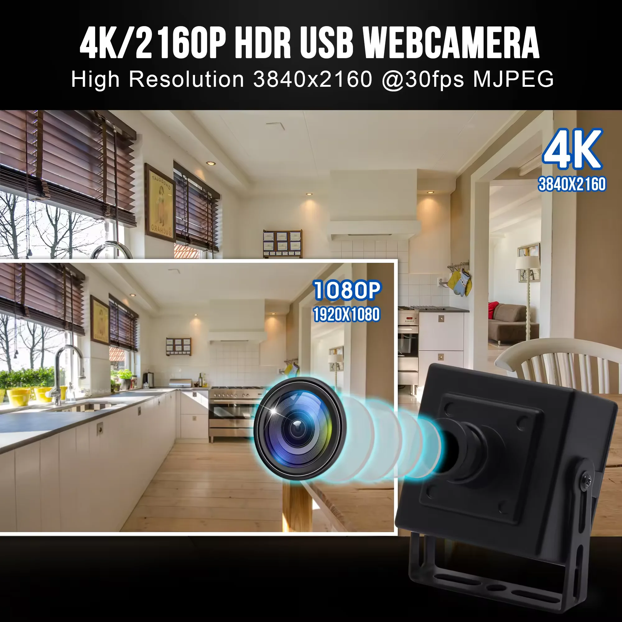 

SVPRO 4K USB-камера 3840x2160p 30 кадров в секунду UVC Мини-промышленная камера с объективом 3,6 мм CMOS IMX415 Веб-камера потоковой передачи видео