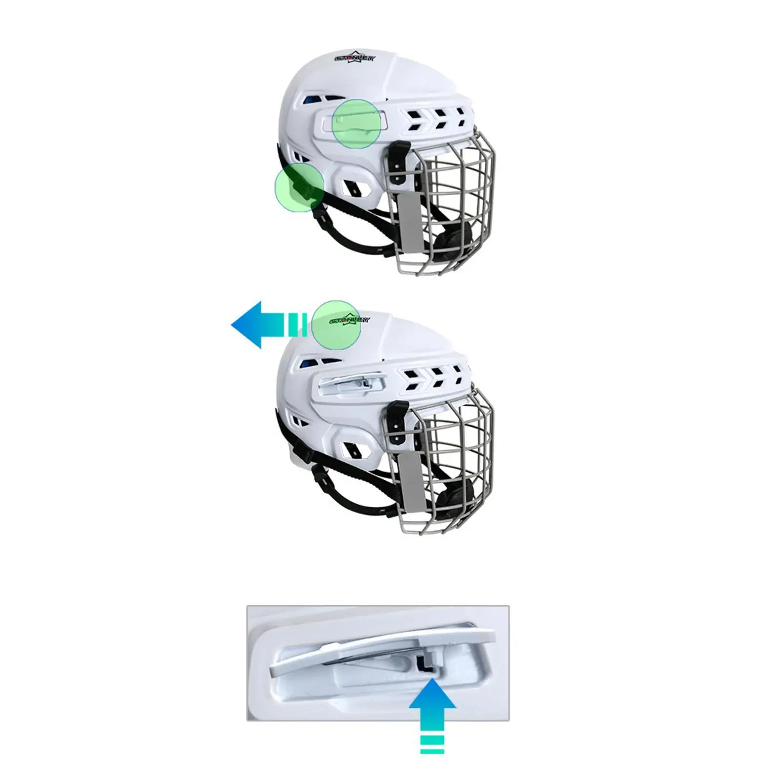 Capacete de hóquei, capacete de skate no gelo com cinta grossa, equipamento para adultos, capacete esportivo para jogos, prática de hóquei seco