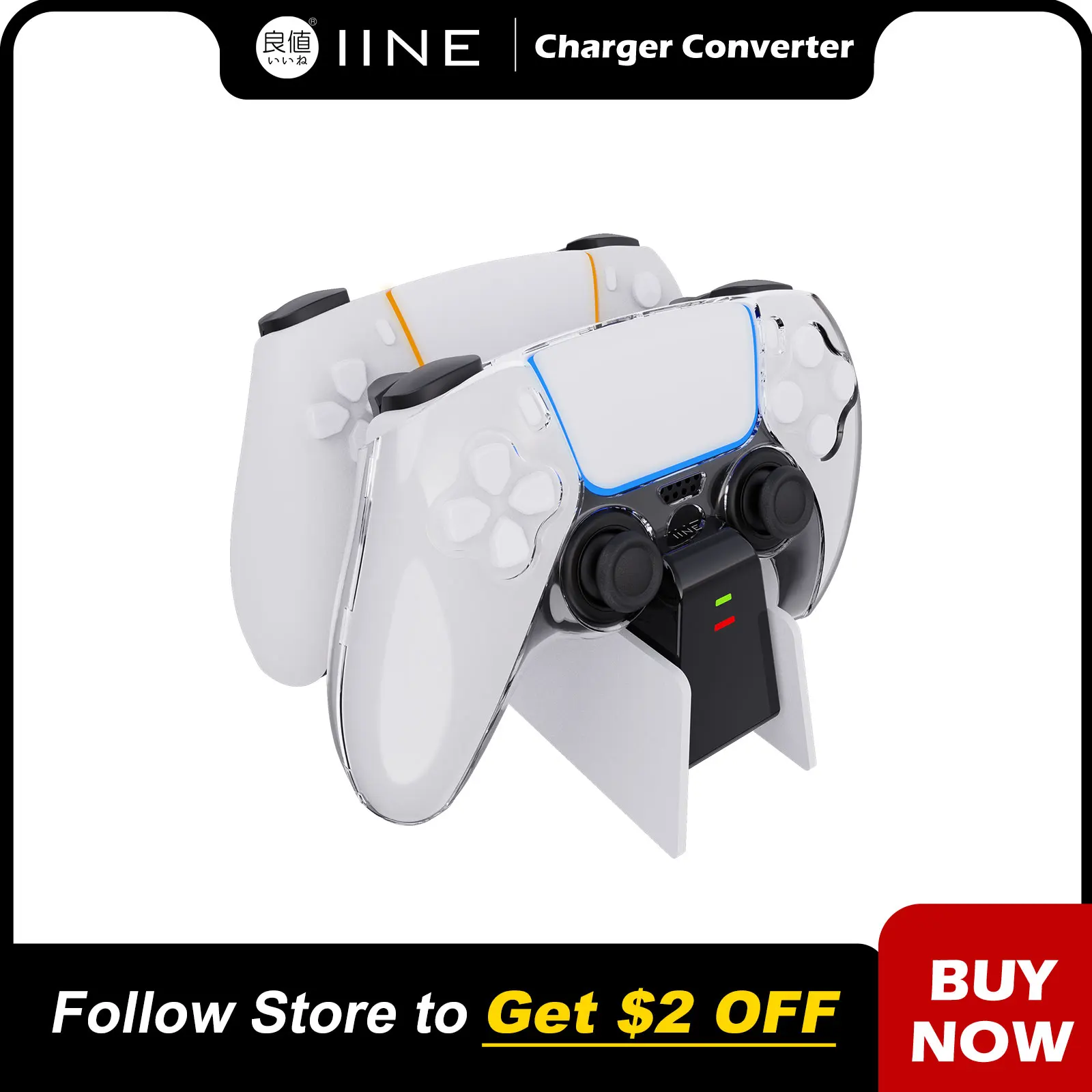 Iine PS5 Controller Oplaadstation Dual Controller Opladen Compatibel PlayStation5 Controller