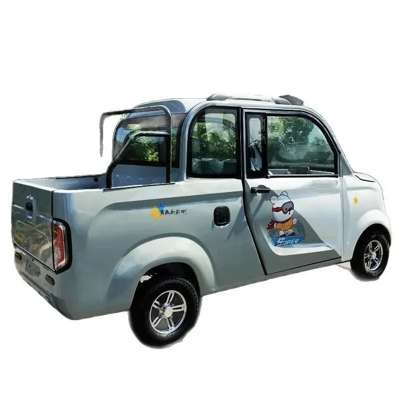 New Closed Four-Wheel Electric Pickup Truck for Household Use Electric Passenger and Cargo Dual-Purpose Vehicle for Elderly