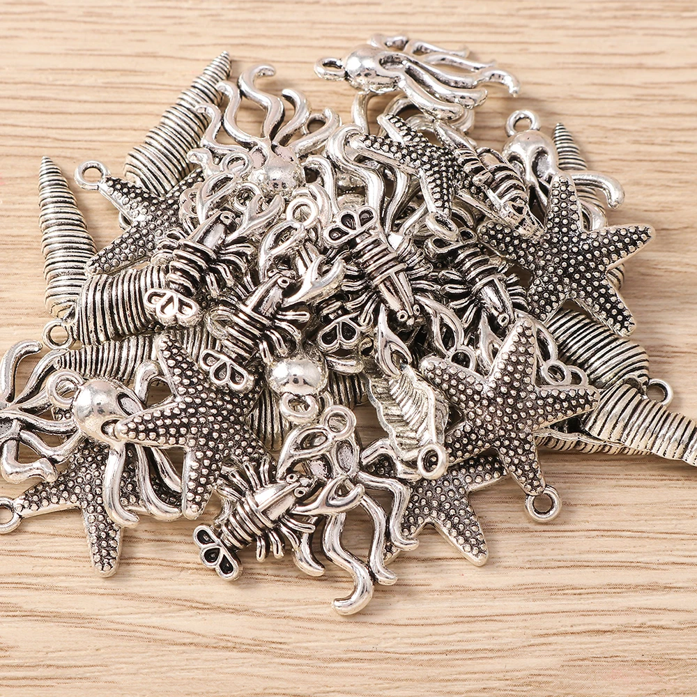 Tusember 25*39mm 10 Stück Niedliche Legierung Schildkröten-Anhänger für Sommer Strand Schmuckherstellung Halskette Ohrringe Armband DIY – Detail 5