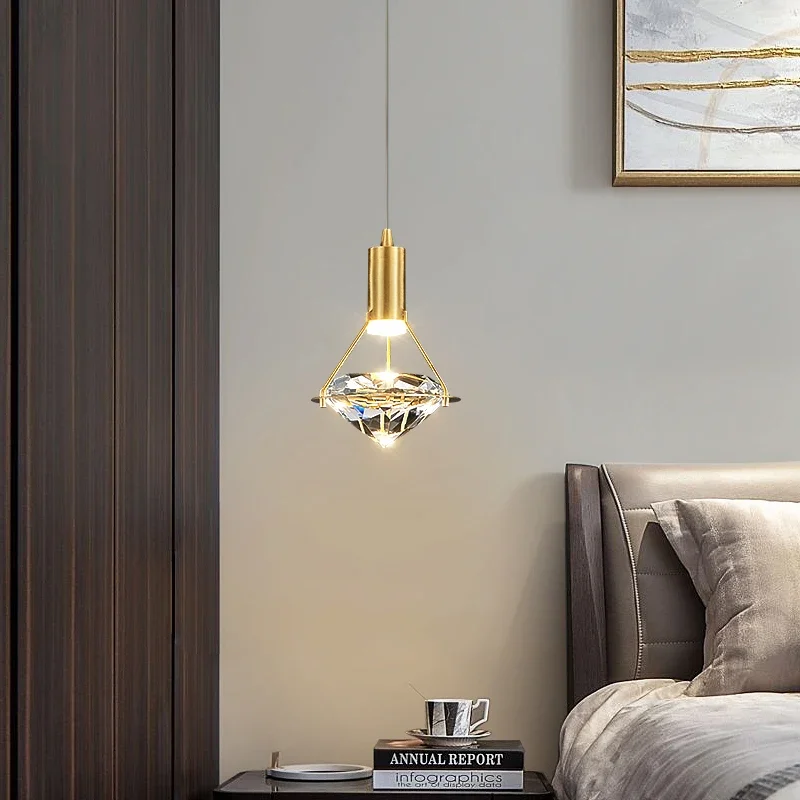 Lampe LED Suspendue en Clip de Cuivre localité, Design Nordique de Luxe, Luminaire Décoratif d'Nik, Idéal pour une Chambre à Coucher, un Salon ou une Salle à Manger