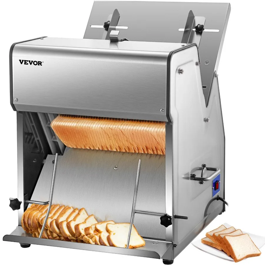 

Commercial Toast Bread Slicer 12mm Thickness Electric Bread Cutting Machine 31PCS Commercial Bakery Bread Slicer 110V Toast Cu