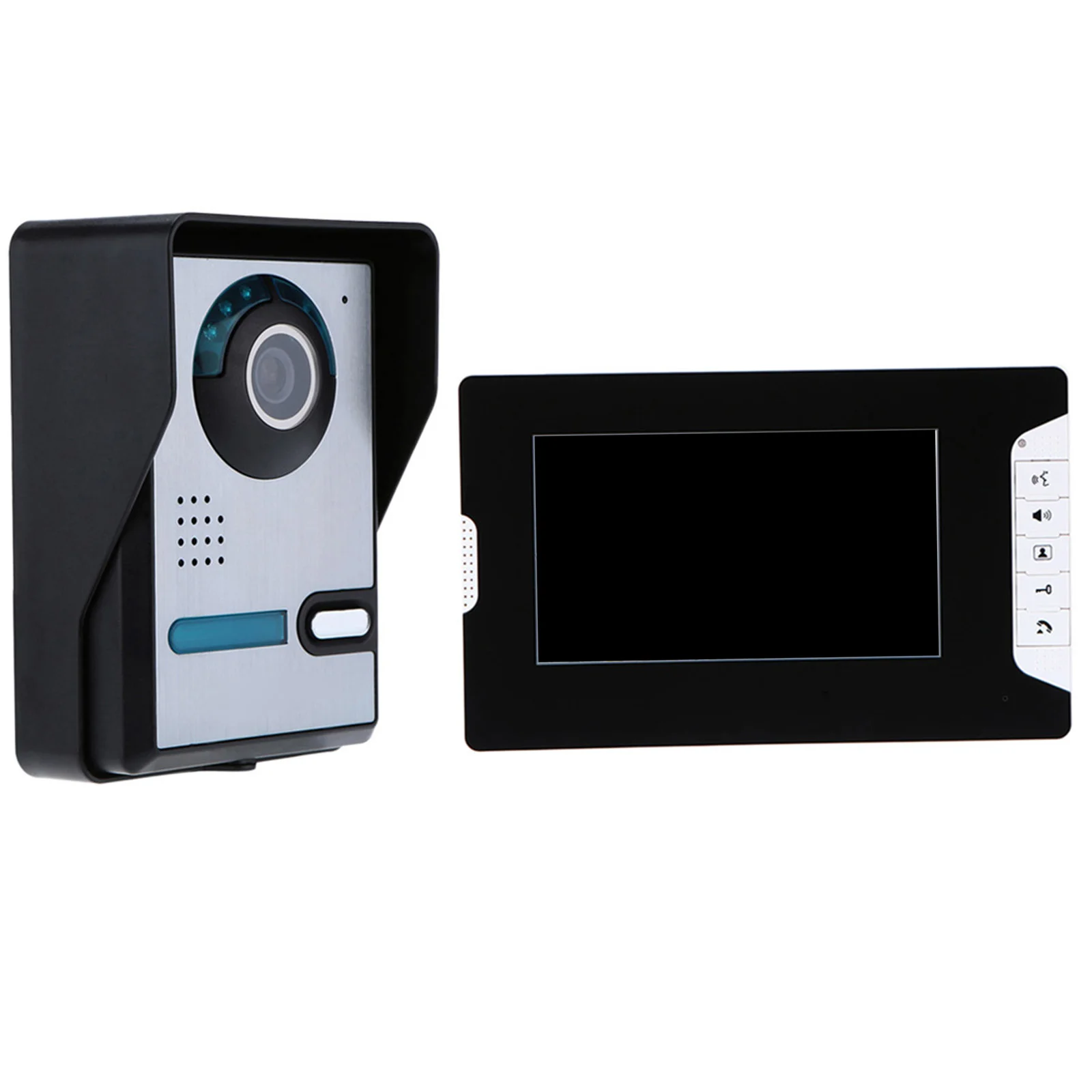 Outdoor Camera Doorbell Video Door Phone Waterproof with 7\'\' Color TFT LCD Monitor Screen 5 IR LEDs Adjustable Volume Brightness