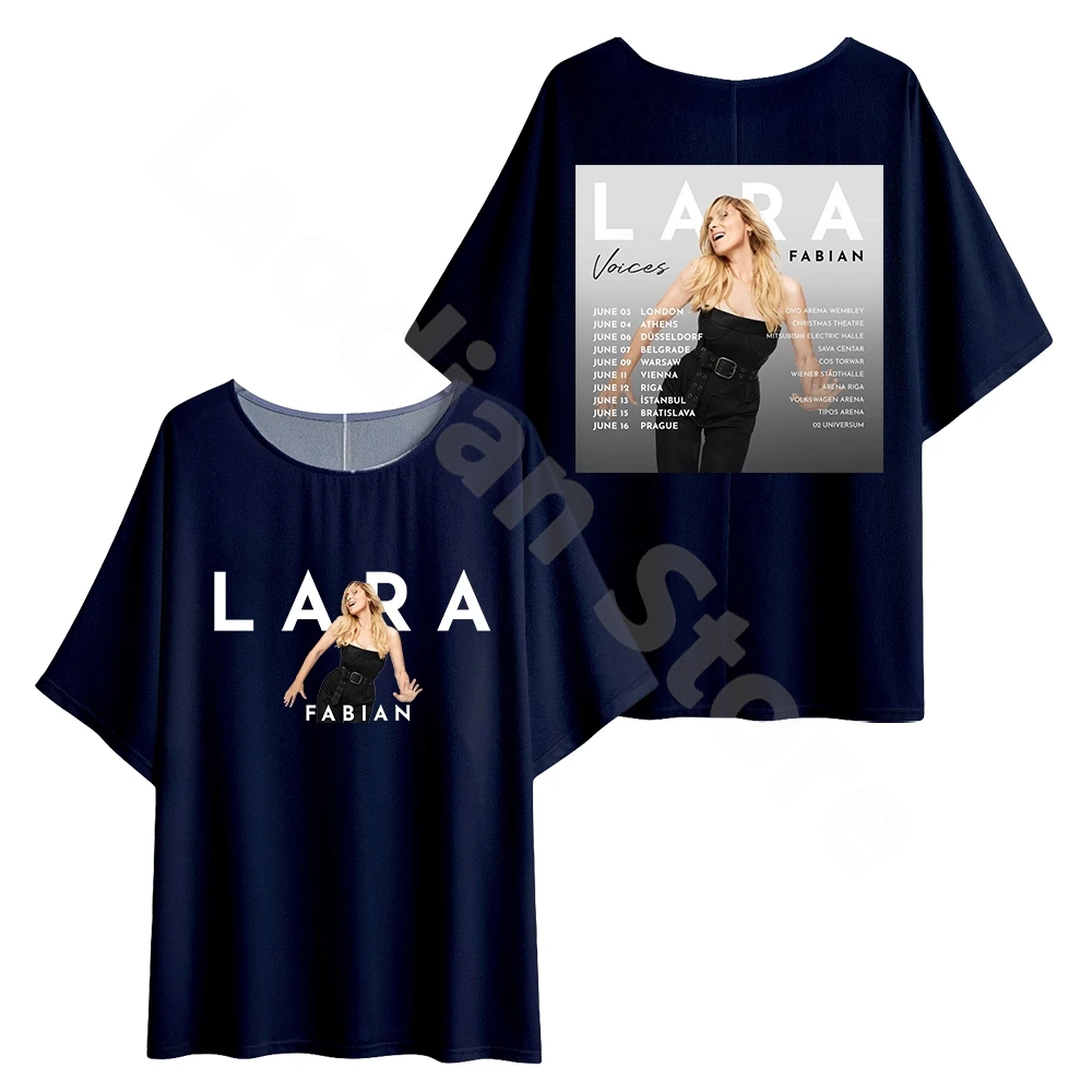 لارا فابيان تور 2025 المرأة التي شيرت موضة المرأة قصيرة الأكمام الهيب هوب المرأة تي شيرت عادية المرأة Crewneck تيز المرأة بلايز #5