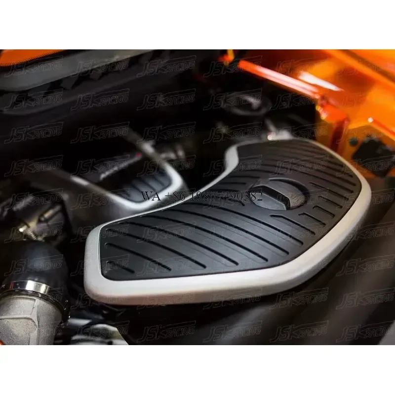 Wmwmnu for 650S Carbon Fiber Throttle Body Cover Grooved Engine Cover 2014-2017 Car Accessories Auto Parts Styling