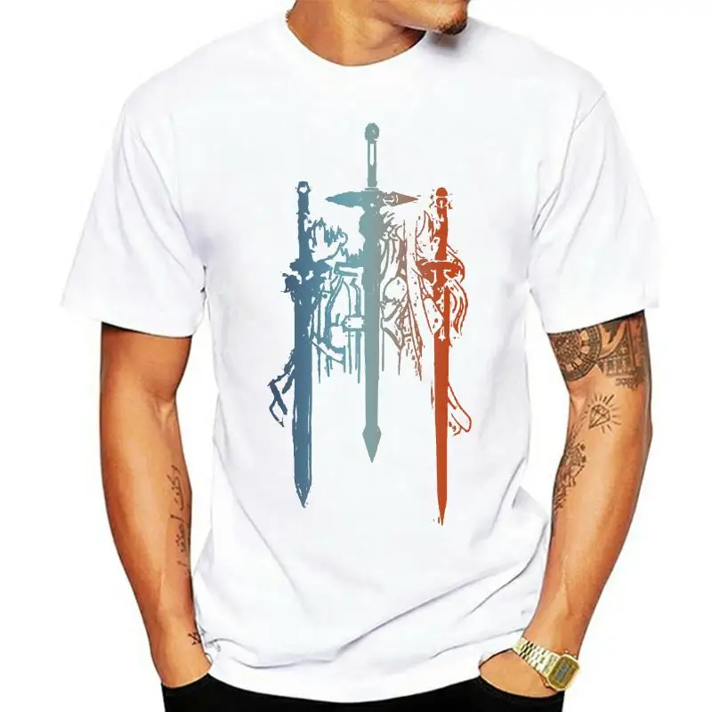 Camisetas cortas de moda para hombre, camiseta de Kirito y Asuna, Sword Art Online, sword art online, sakirito asuna