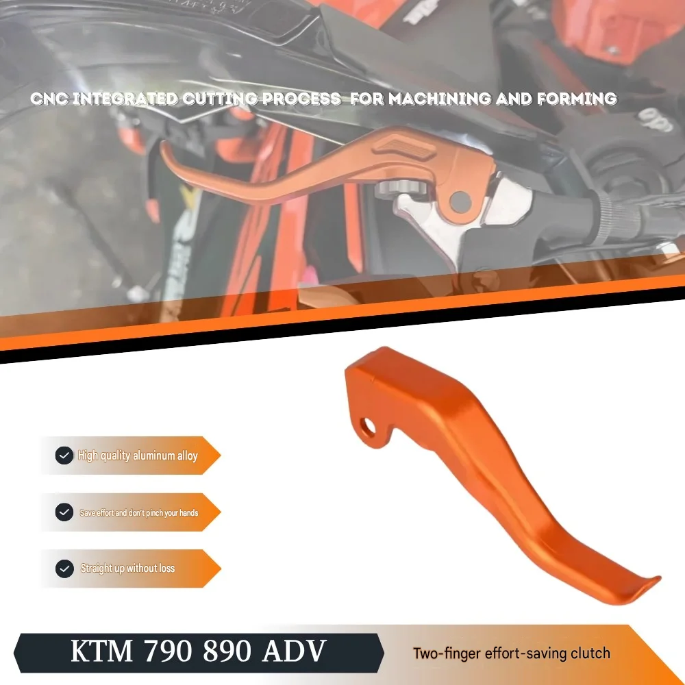 For KTM 790/890ADV, the accessory includes two-finger force-saving clutch, two-finger brake lever, and hand grip.