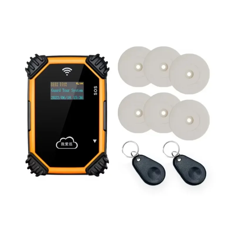 IP68 Waterproof Security Guard Tracking 4G GPS Real Time Monitoring RFID Patrol Guard Tour System With Cloud Software