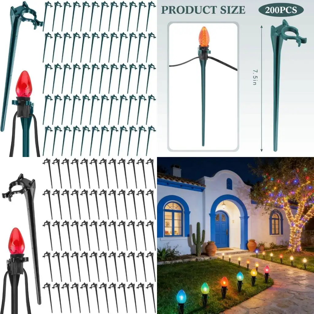 Permanent Pack of 60 Polystyrene Light Stakes for Constant Outdoor Holiday Decoration Party Use Simple Installation high quality