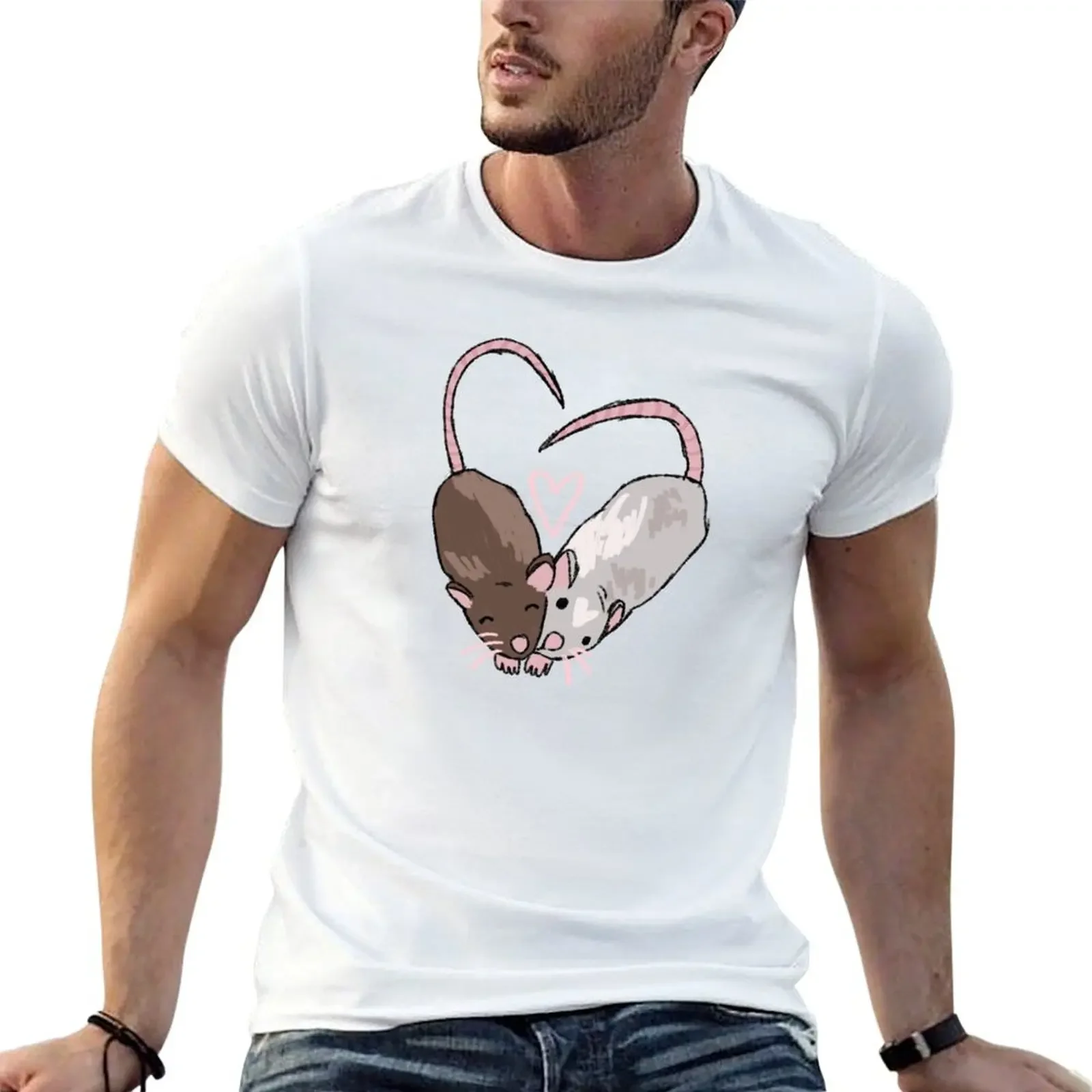 Cute rats T-shirt sweat kawaii clothes t shirts for men
