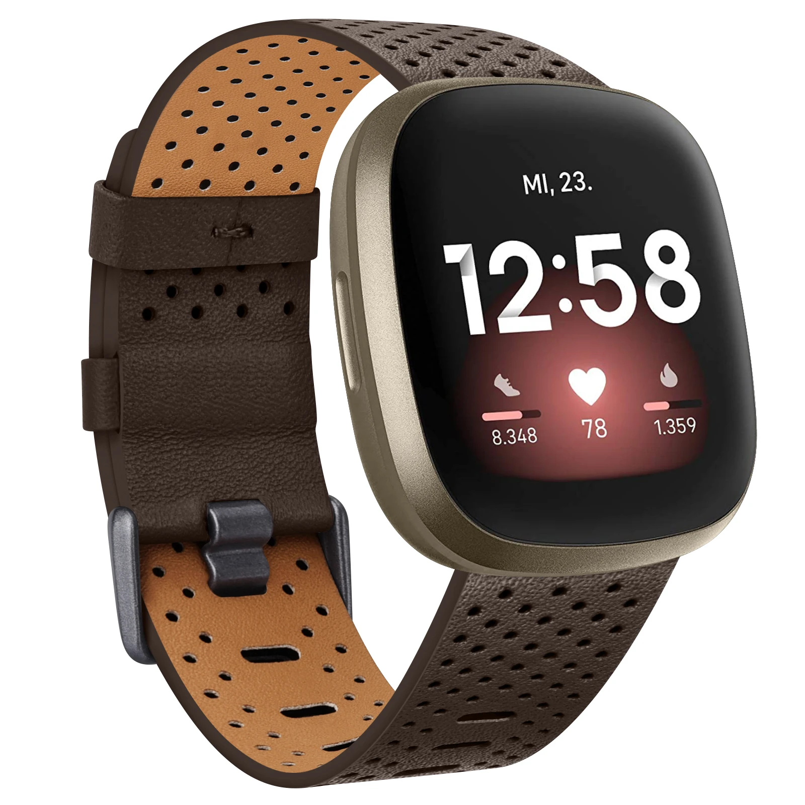 Tali Gelang Kulit Bersirkulasi untuk Fitbit Versa 3 Sense 2 Band Tali Jam Tangan Pintar Kulit untuk Fitbit Versa 4 Tali Pengganti