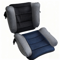 PVC Inflatable Car Booster Cushion with Storage Pocket Portable Travel Neck Support Pillow for Vehicle Seat Back