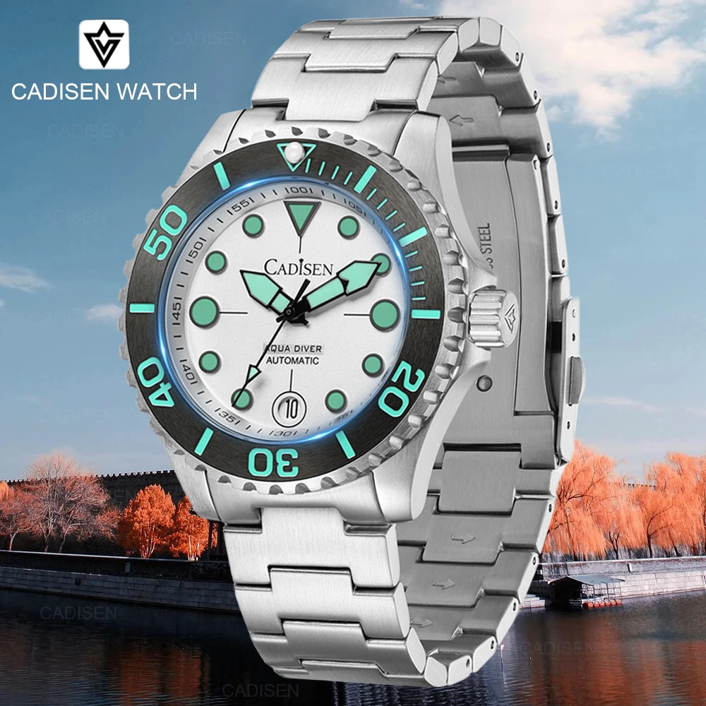 CADISEN AQUA DIVER 2024 New Brand Luxury Men Watches Automatic Watch Japan NH35A 100M Waterproof Luminous Mechanical Wristwatch