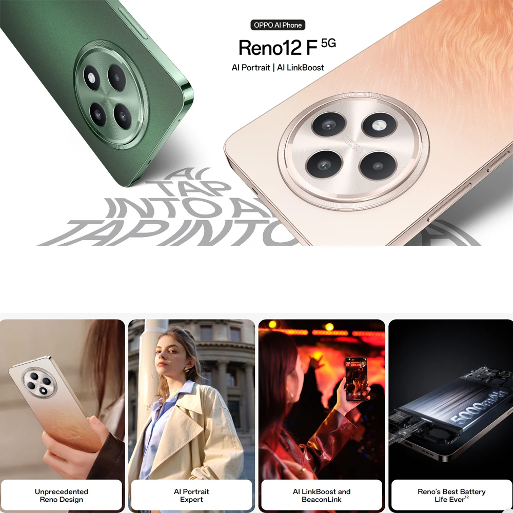 OPPO Reno 12F fashion smart 5G full Netcom mobile phone 50MP camera/5000mAh battery/45W super flash charge/12GB+512GB/NFC