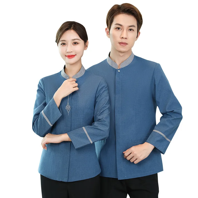 Cleaning Service Long Sleeve Autumn Winter Hotel Guest Room Cleaner Work Uniform Top Property Auntie Workwear Uniform