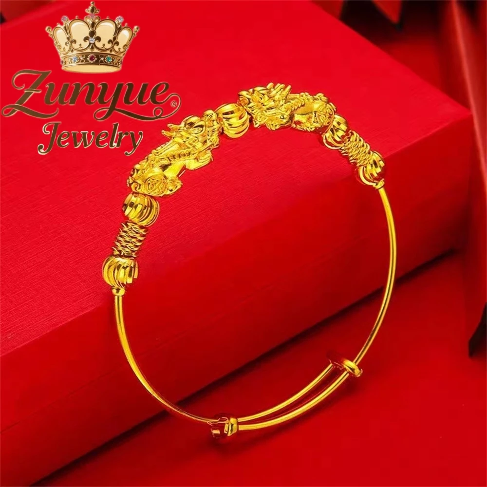 

Sand Gold Double PI Xiu Bracelet Adjustable Luxury Quality Jewelry Fashion Jewelry Exquisite Charm Elegant Popular Best Selling