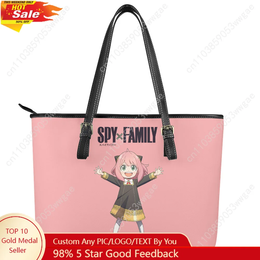 

Spy×Family Handbag Womens Man Vintage Personalized Tote Bag Shoulder Bag Business Leather Purse Travel Anime Customized Bag Gift