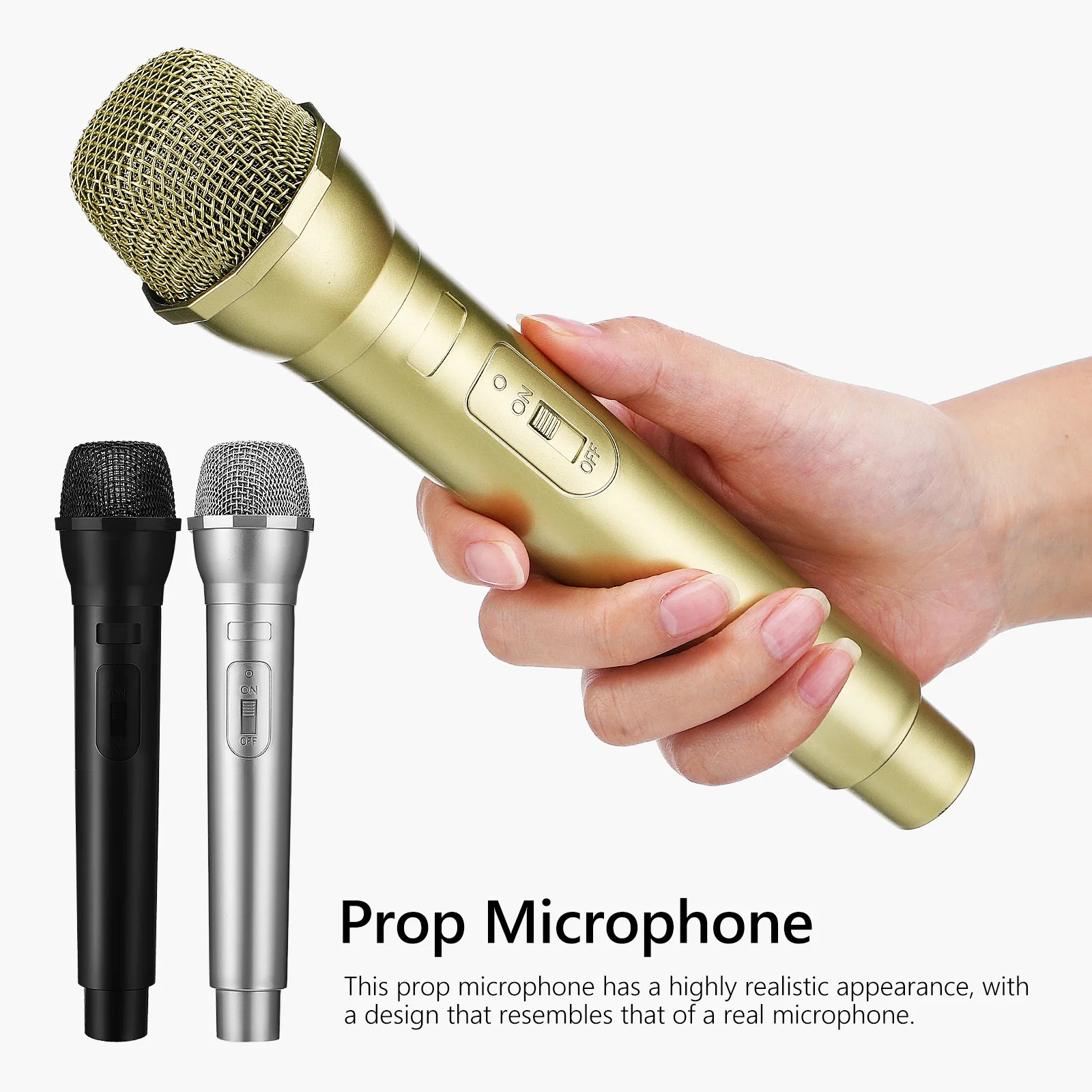 

3Pcs Pretend Microphone Prop Abundant Quantity Different Colors Suitable for Multiple People Party Cosplay Fake Microphone