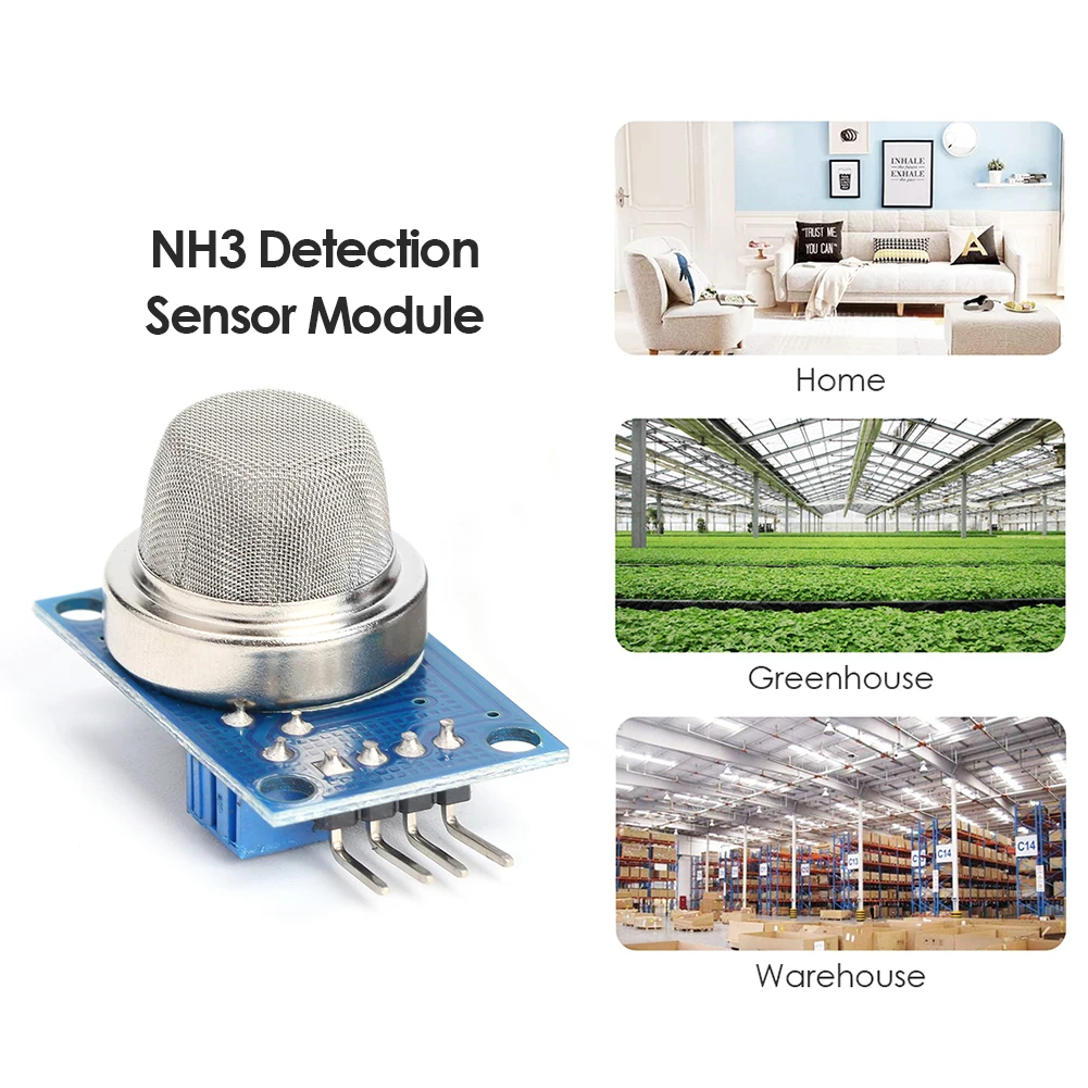 1-10pcs MQ-137 NH3 Gas Analyze DC 5V Ammonia Quality Monitor NH3 Gas Sensor Module Analog Measurement with Cable for Family Farm