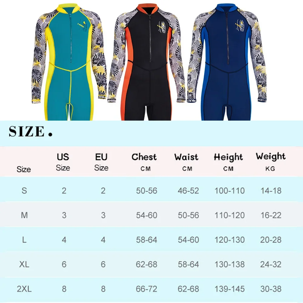 Children Swimsuit Boys Sunscreen One-Piece Diving Suit Long-Sleeved Quick-Drying Kids Anti-Jellyfish Wetsuit Swimming Rash Guard