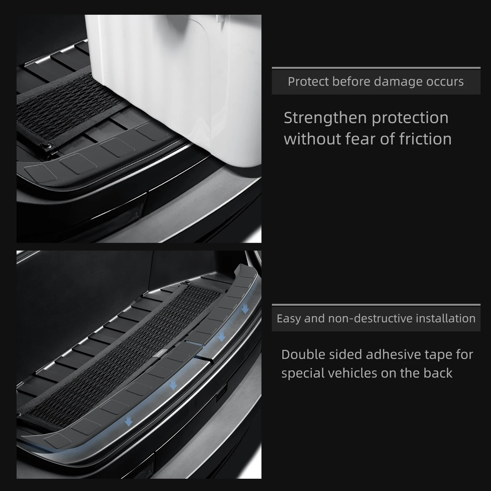 For Tesla Cybertruck Front Trunk Threshold Strip Bumper Protective Cover Pickup Trunk Inner Guard Strip 2024 Car Accessories