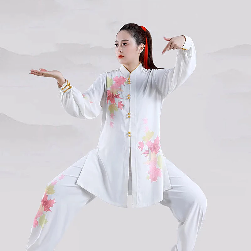 Women's Tai Chi Suit Premium Printed Baduanjin Martial Arts Training & Performance Wear Spring/Autumn for Adults