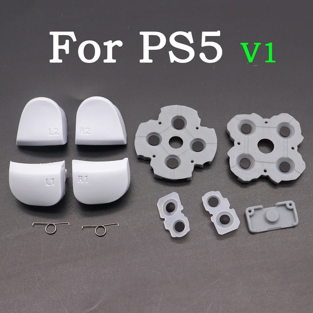 2-10Set R1 L1 R2 L2 Trigger Button Springs Kit & Silicone Rubber Pad Button For PS5 BDM-010 020 030 Gamepad Controller Part