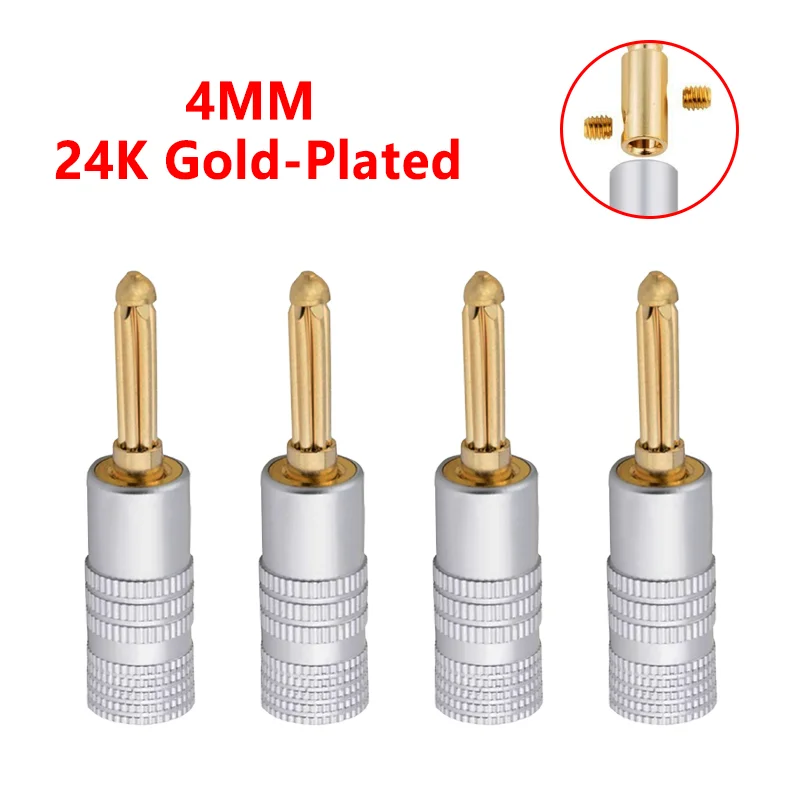 

10PCS/4mm Plug Audio Amplifier Speaker Plug Terminal 24k Gold Plated GD Amp Banana Plug Gold Plated Copper