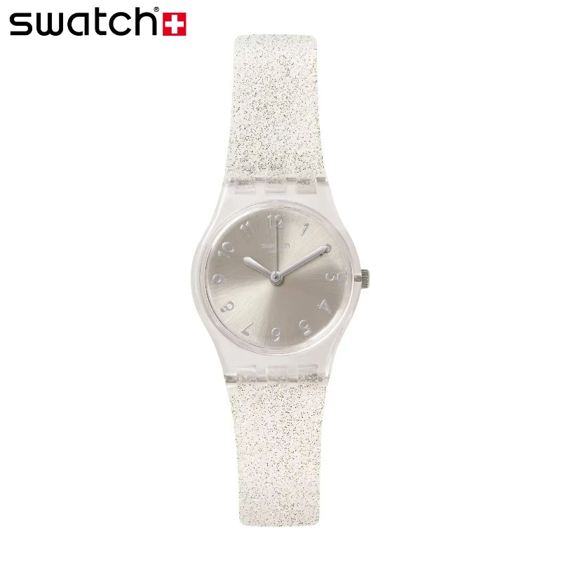 Swatch LK343E SILVER GLISTAR TOO Women's Watch Quartz Movement Simple Fashion & Casual