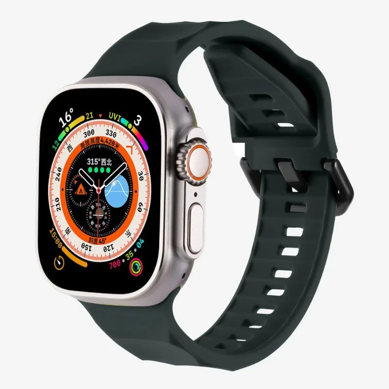 سيليكون الفرقة ل أبل ساعة الترا 2/1 49 مللي متر 46 مللي متر 45 مللي متر 44 مللي متر 42 مللي متر 40 مللي متر 41 مللي متر معصمه iWatch سلسلة 10 9 8 5 SE 6 5 4 اكسسوارات