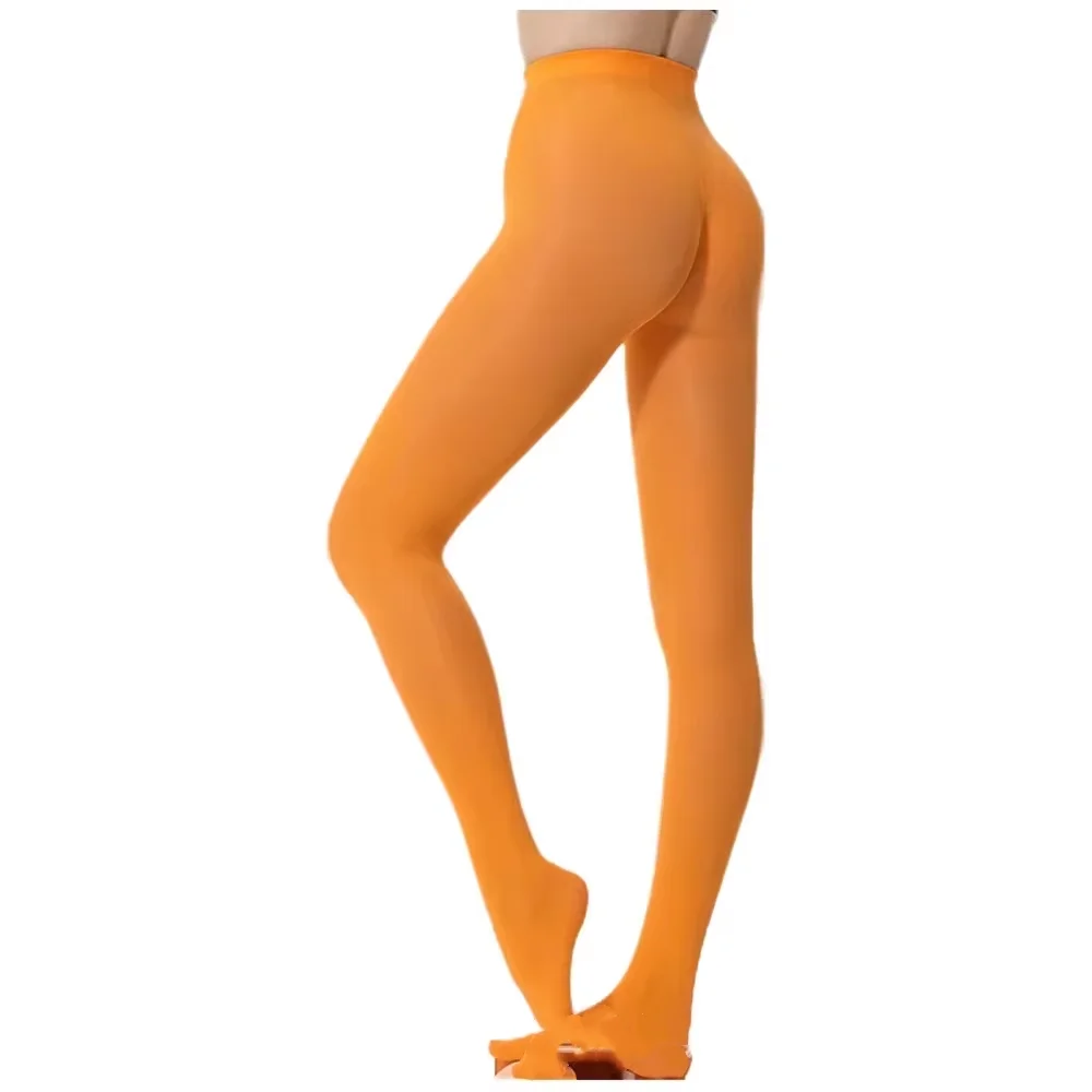 45-70kg Women Plus Size Sexy Tights Knitted Orange Dancing Color Pantyhose Girl White Fashion Leggings New Stockings Green Socks