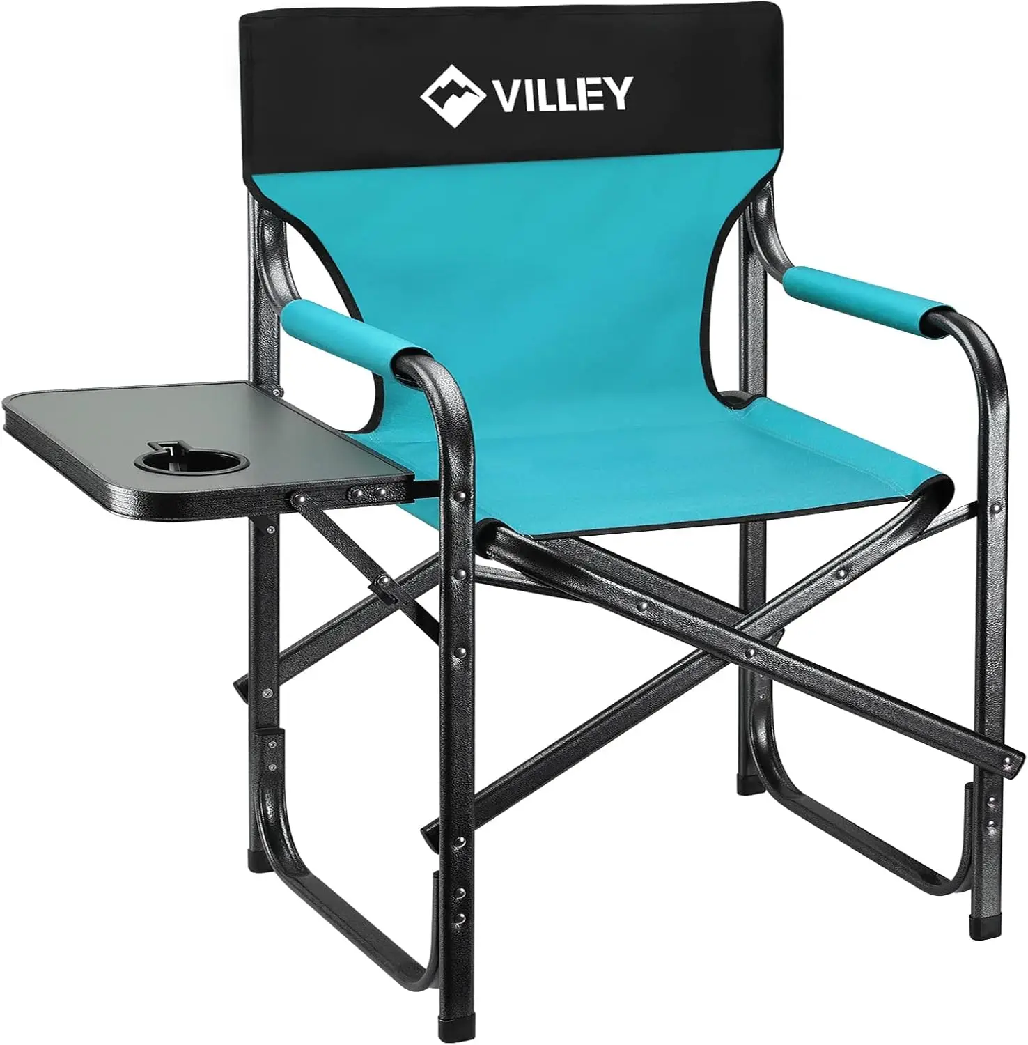 

Heavy Duty Folding Camping Chair, Portable Chair for Camp, Tailgating, Picnic, Beach - Blue, Supports 350 LBS