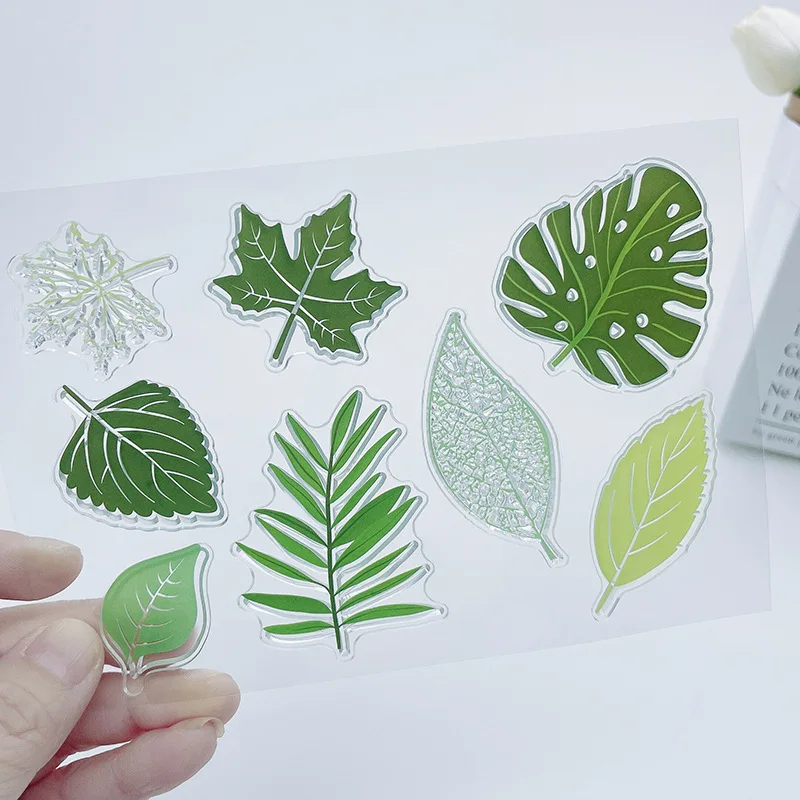 Leaf Polymer Clay Texture Stamp Sheets DIY Embossing Art Mandala Pattern Clay Pottery Tools Individual Design for Craft Supplies