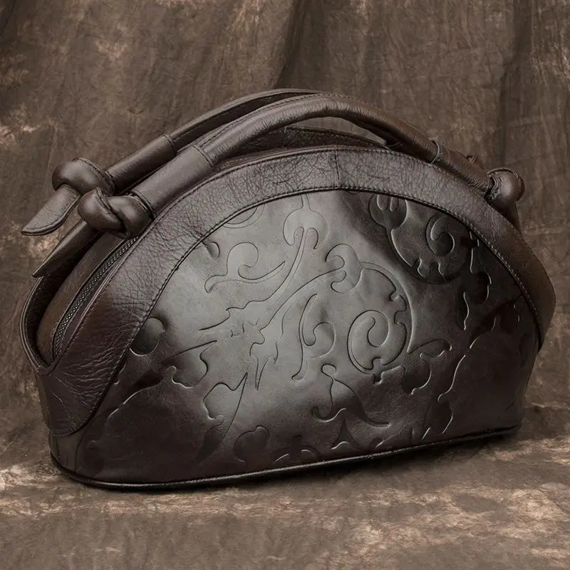 2026 New Retro Package First-layer Cowhide Leather Bag Women Handheld Oblique Span Bags European American Old Leather Bag - view 3