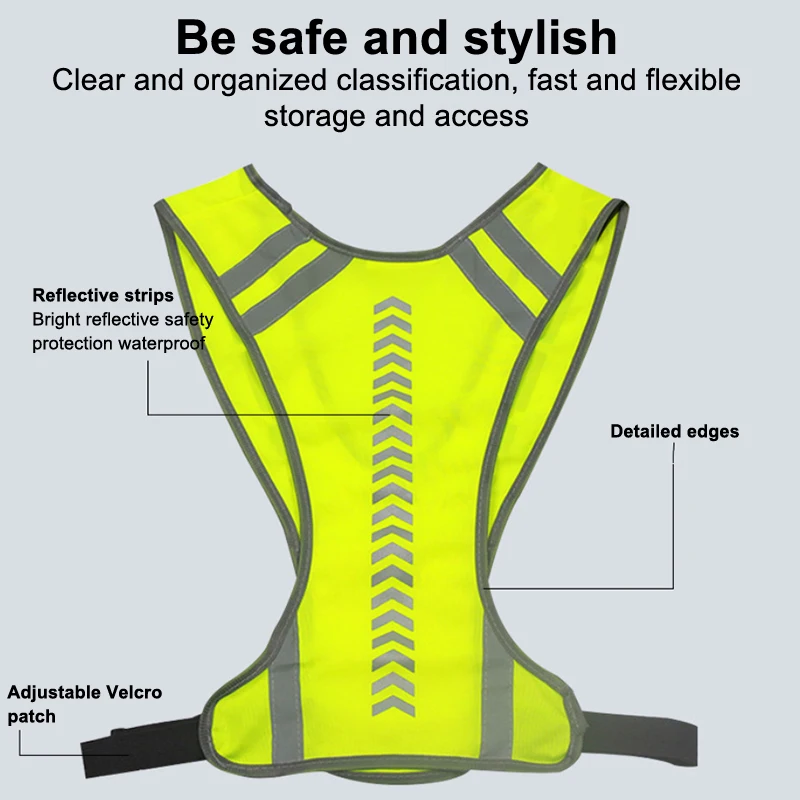 Motorcycle Safety Jacket Visible Reflective Vest Working Clothes Night Security Running Cycling Coat