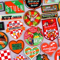 2025 Kruikenstad Emblem Embroidery Patches For Clothing Netherland Carnival Iron On Patch For Clothes Sew On Applique Jacket DIY