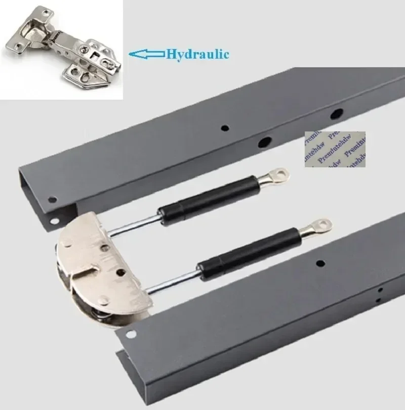 Hydraulic Conceal Folding Hinge Bracket Truss With Castor For Table Top