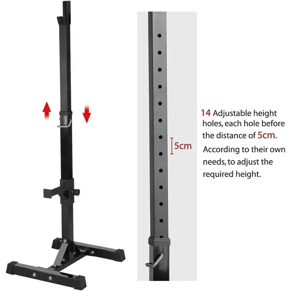 Portable Squat Rack 44-70 Inch Adjustable Home Gym Workout Stand for Strength Training