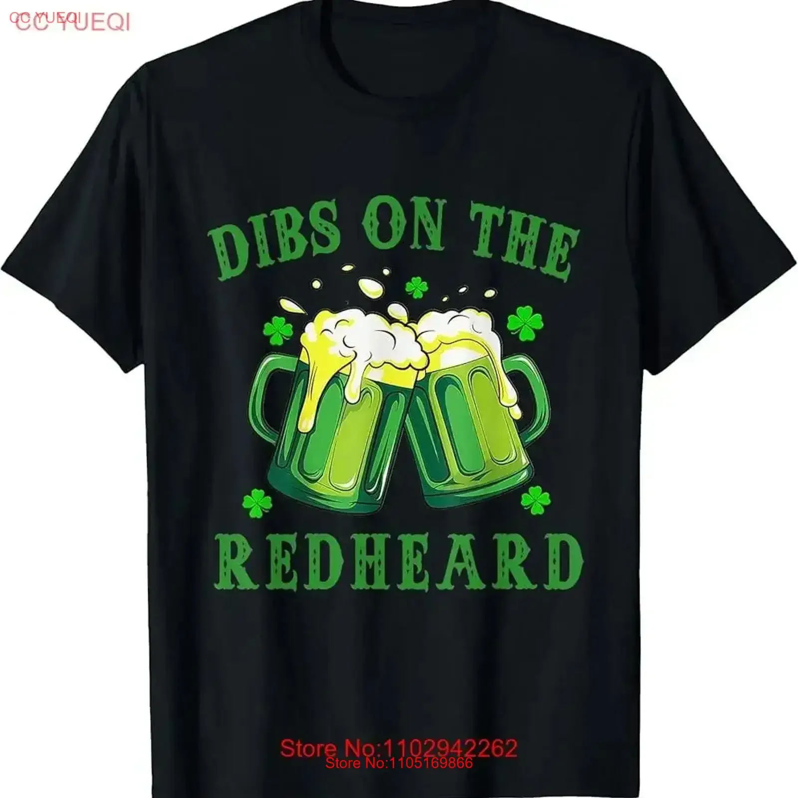 Dibs On The Redhead Funny St Patricks Day Drinking Men T Shirt vintage Washed Comfortable homme graphic Breathable  vintage