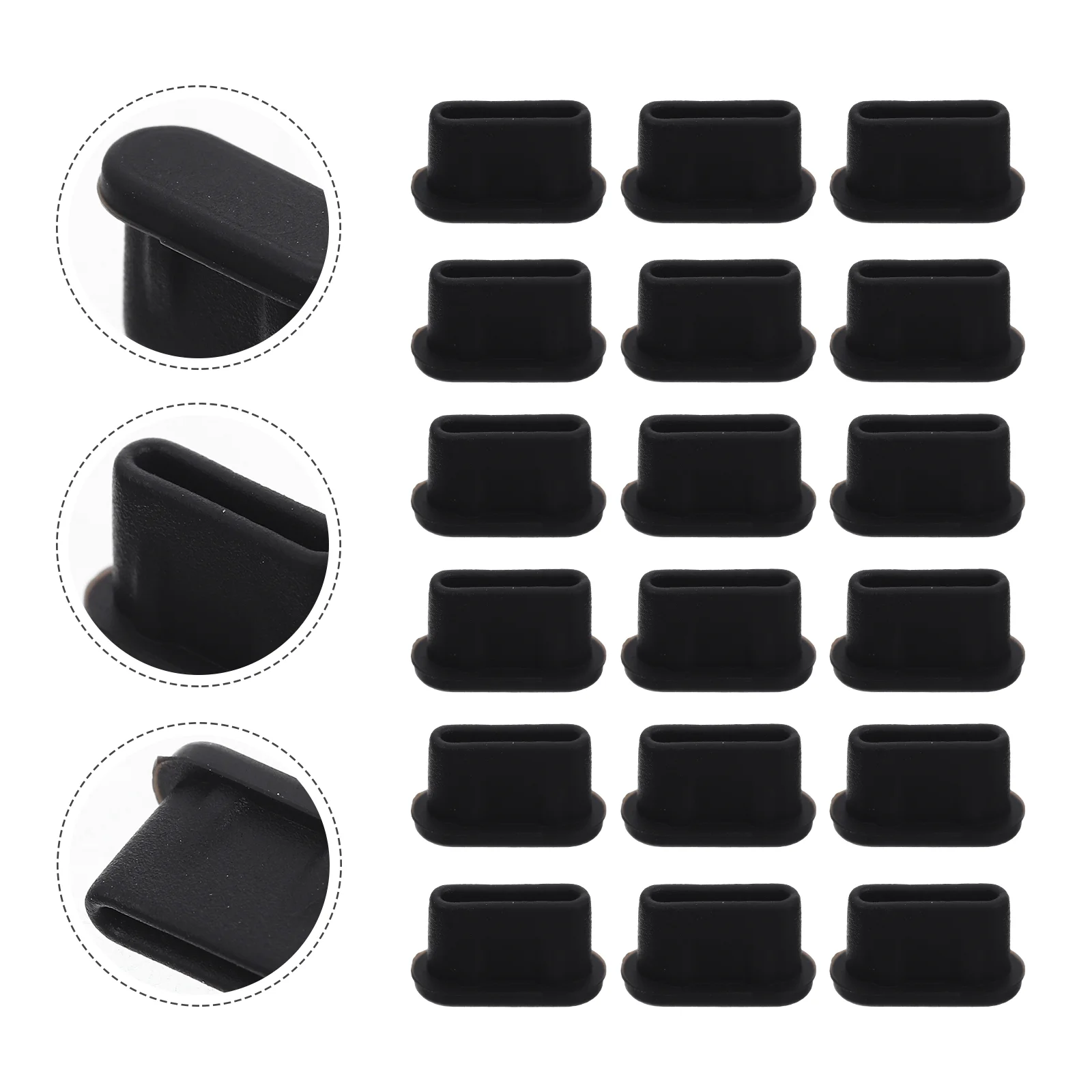 30 Pcs Data Cable Dust Plug Phone Port Stopper Caps Replacement USB Silica Gel Type-C Silicone Cover Anti-dust Stoppers